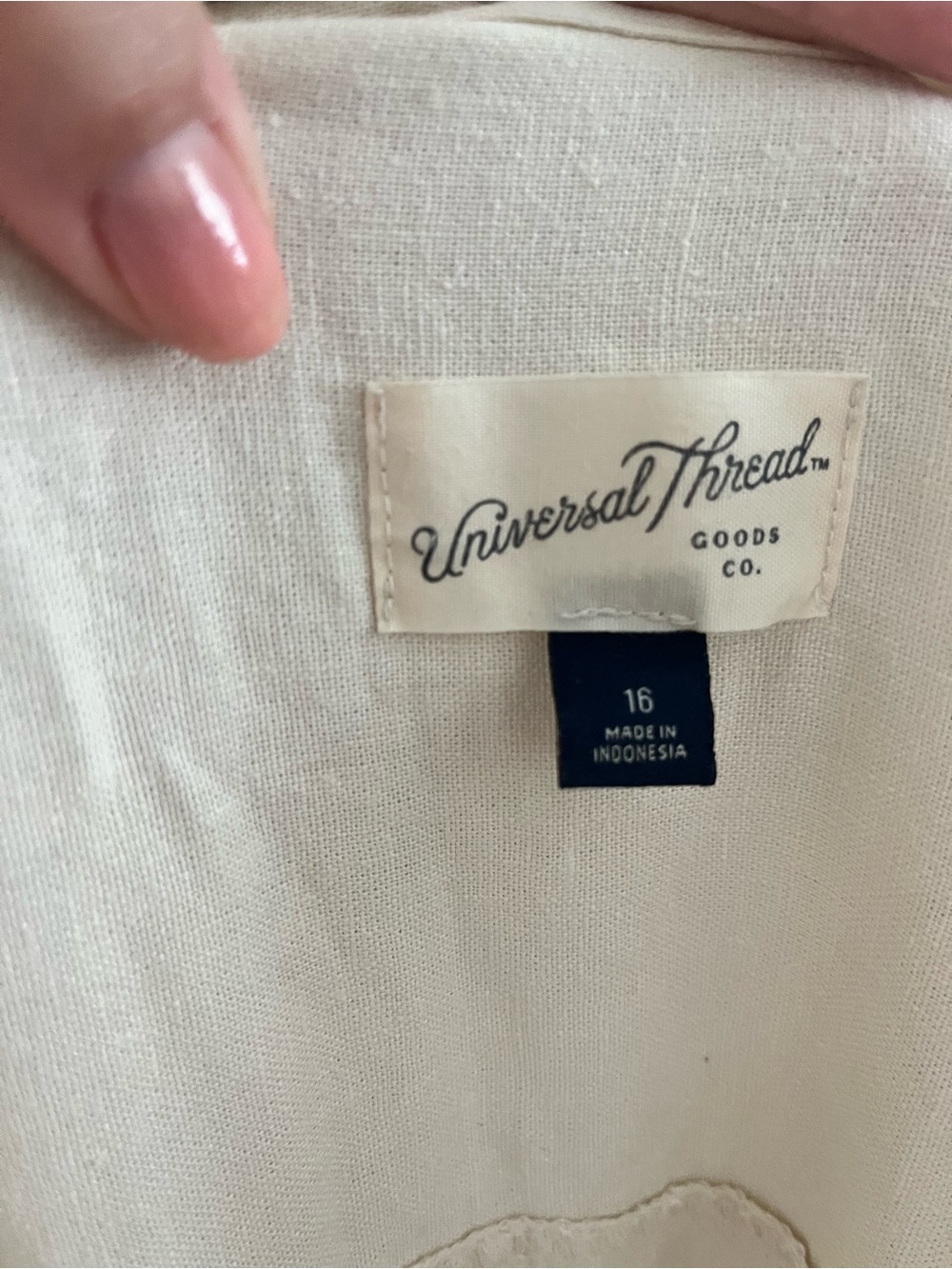 Linen Neutral Cream Utility Jumpsuit with Drawstring Waist - Picture 6 of 6